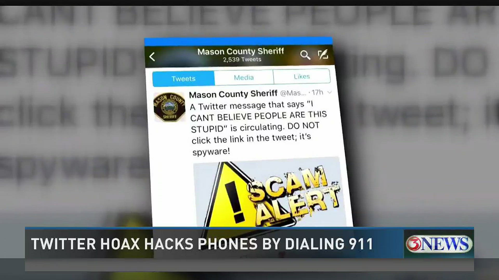 A dangerous link is circulating on Twitter. if clicked, the user's phone automatically begins to dial 911 non-stop.