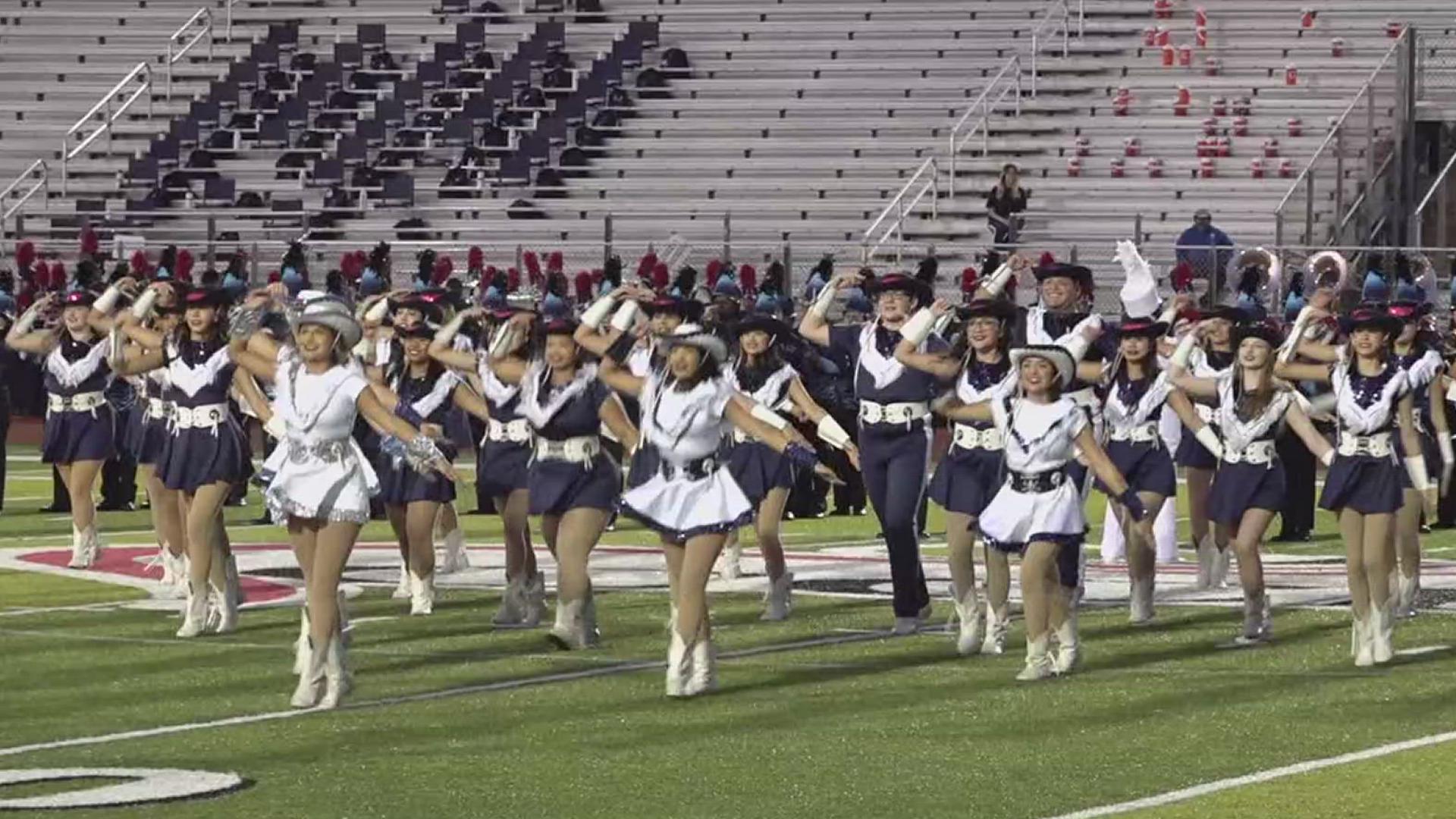 Marching bands and drill teams across Corpus Christi put their best foot forward at Cabaniss Stadium Tuesday night for CCISD's annual Halftime Showcase.