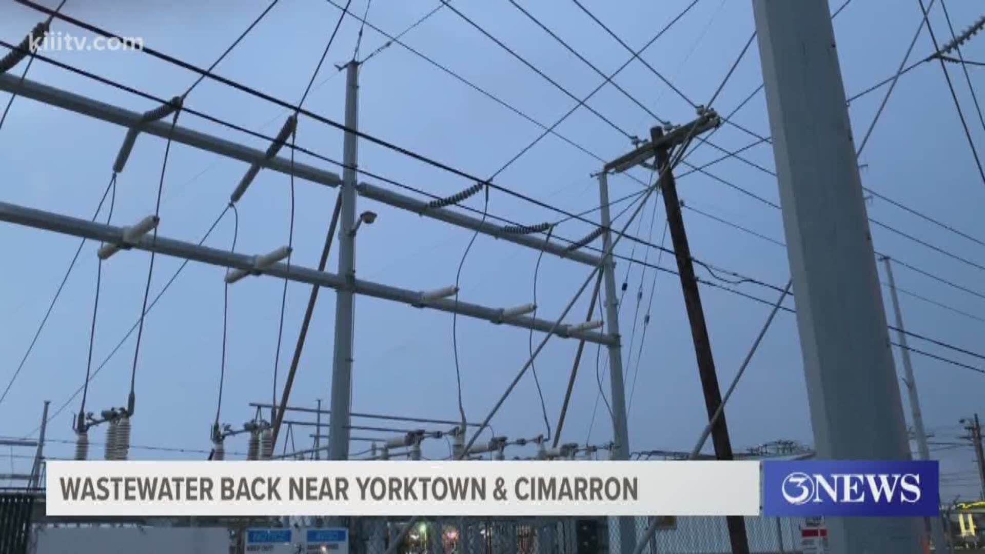 A power surge knocked some wastewater pumps offline near Yorktown and Cimarron.