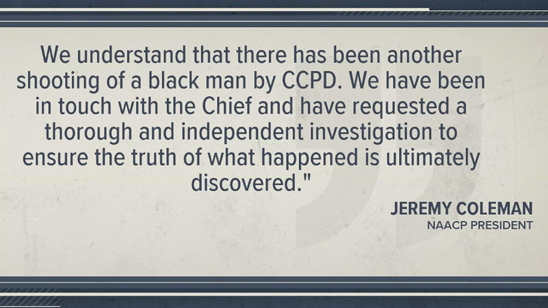 President Jeremy Coleman stated in a news release that he had been in touch with CCPD chief Michael Markle immediately following the shooting.