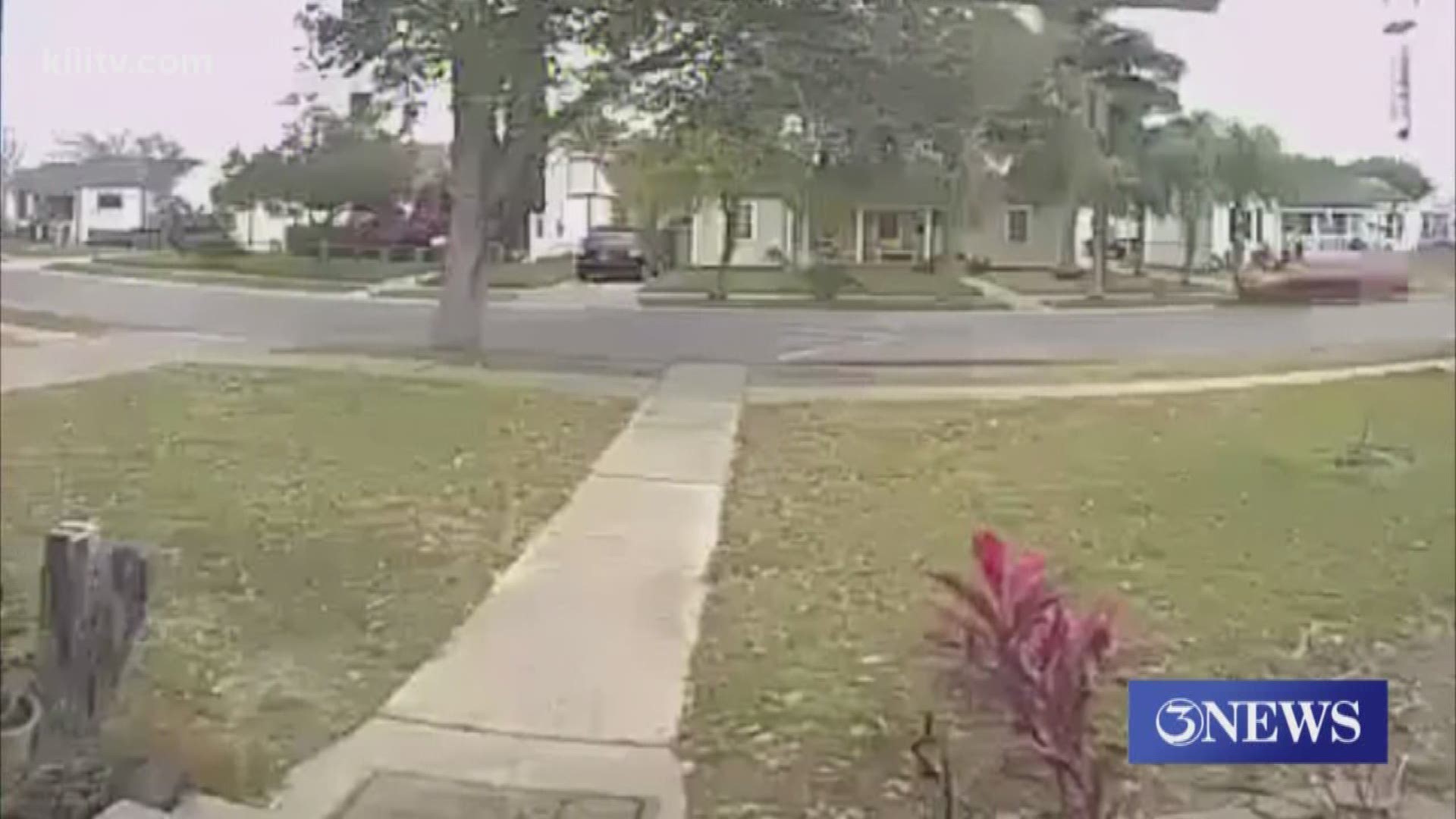 Dramatic video captured Monday afternoon showed the aftermath of an alleged carjacking incident in the middle of a Corpus Christi neighborhood.