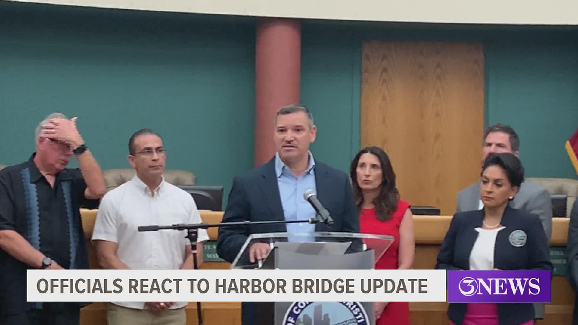 Several leaders held a press conference Wednesday, one day after TxDOT told bridge developer Flatiron/Dragados LLC to respond to a notice of default or be fired.