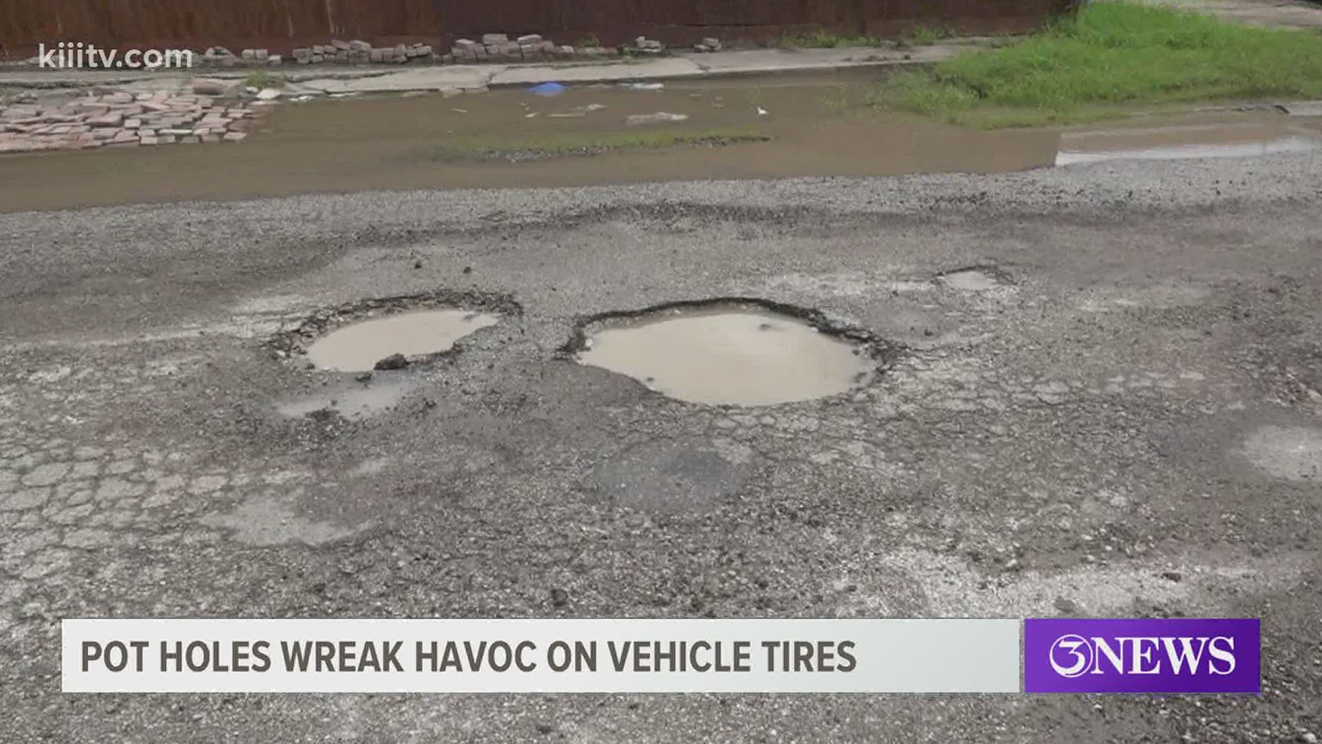 Recent rains have caused an increase of potholes on city streets.