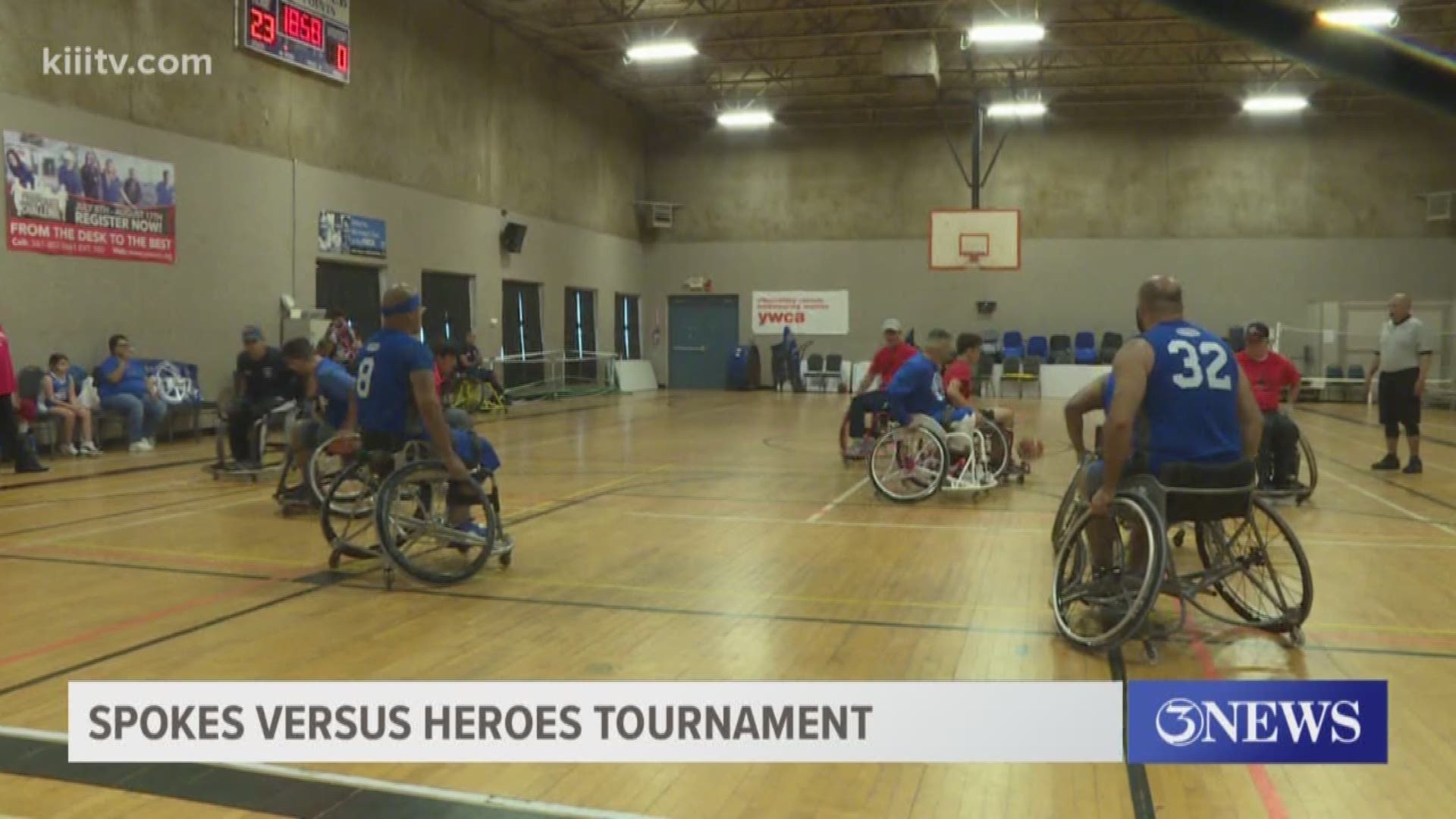 Some first responders in Corpus Christi took to the court to play basketball, in wheelchairs.
