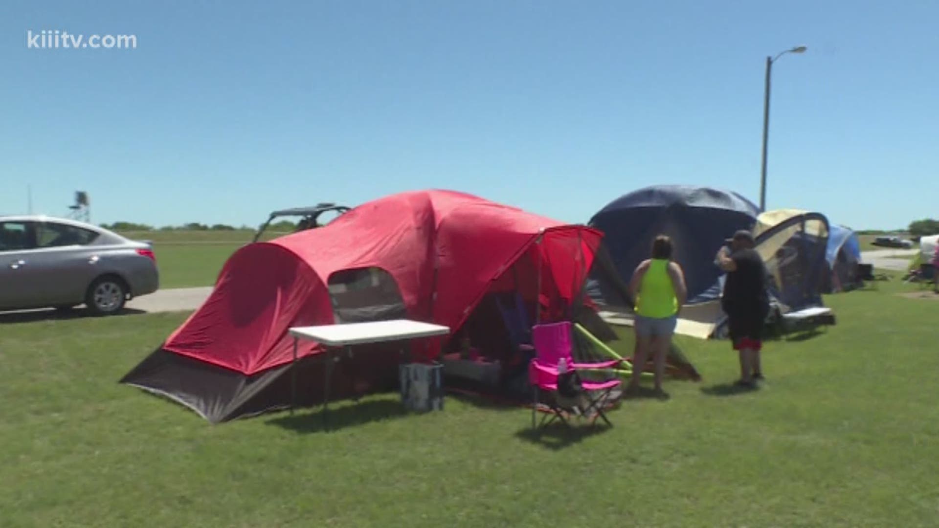 South Texas campers started setting up at Labonte Park even before the sun rose.