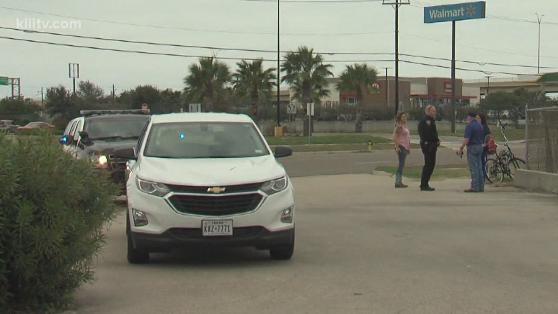 Corpus Christi police said a cyclist who was struck by a vehicle Monday in Flour Bluff will be okay.