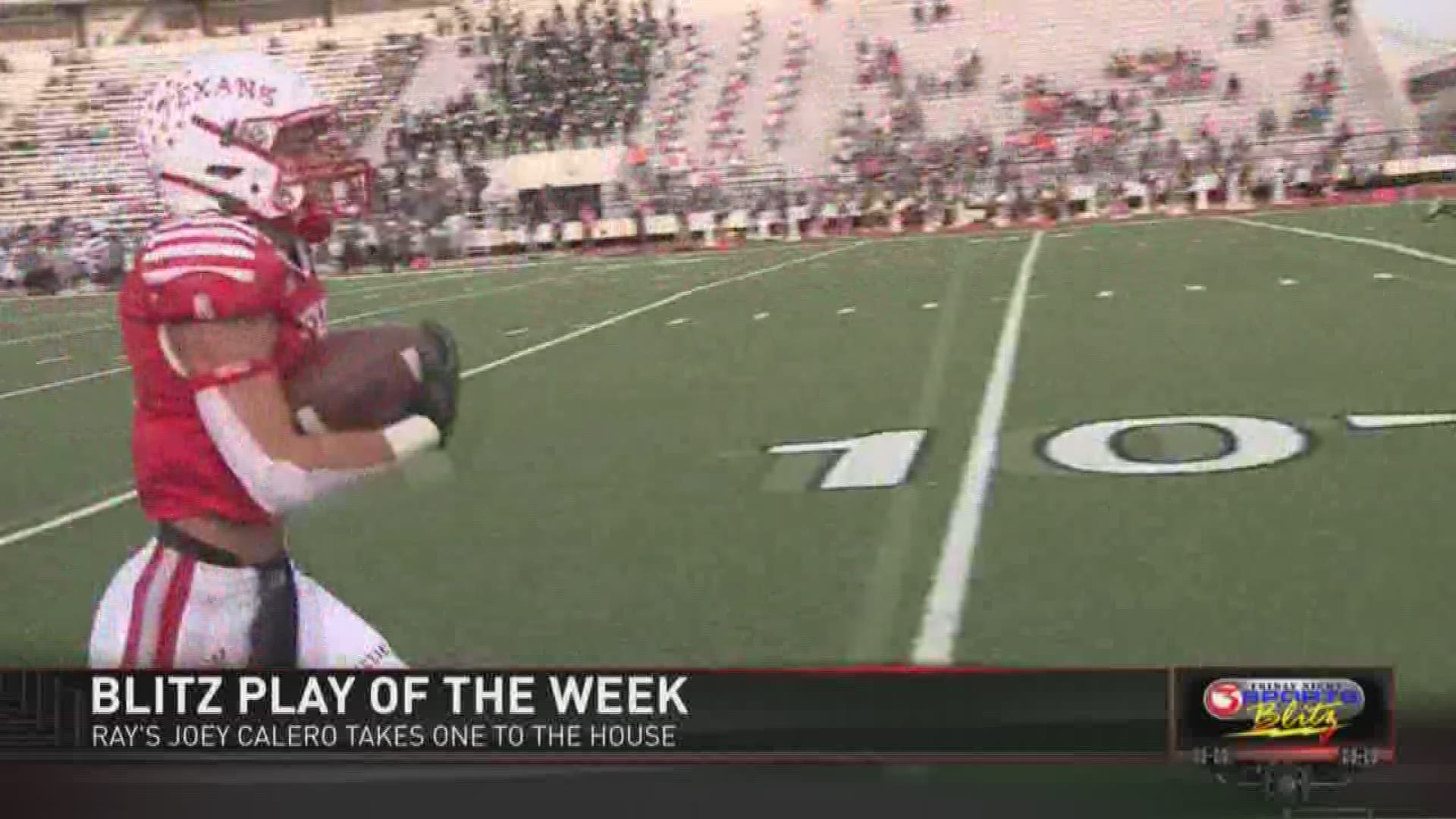 Part IV includes: Ray's Joey Calero touchdown run for our Play of the Week! Plus, a look at Saturday's college football games and a look at next week's Blitz.