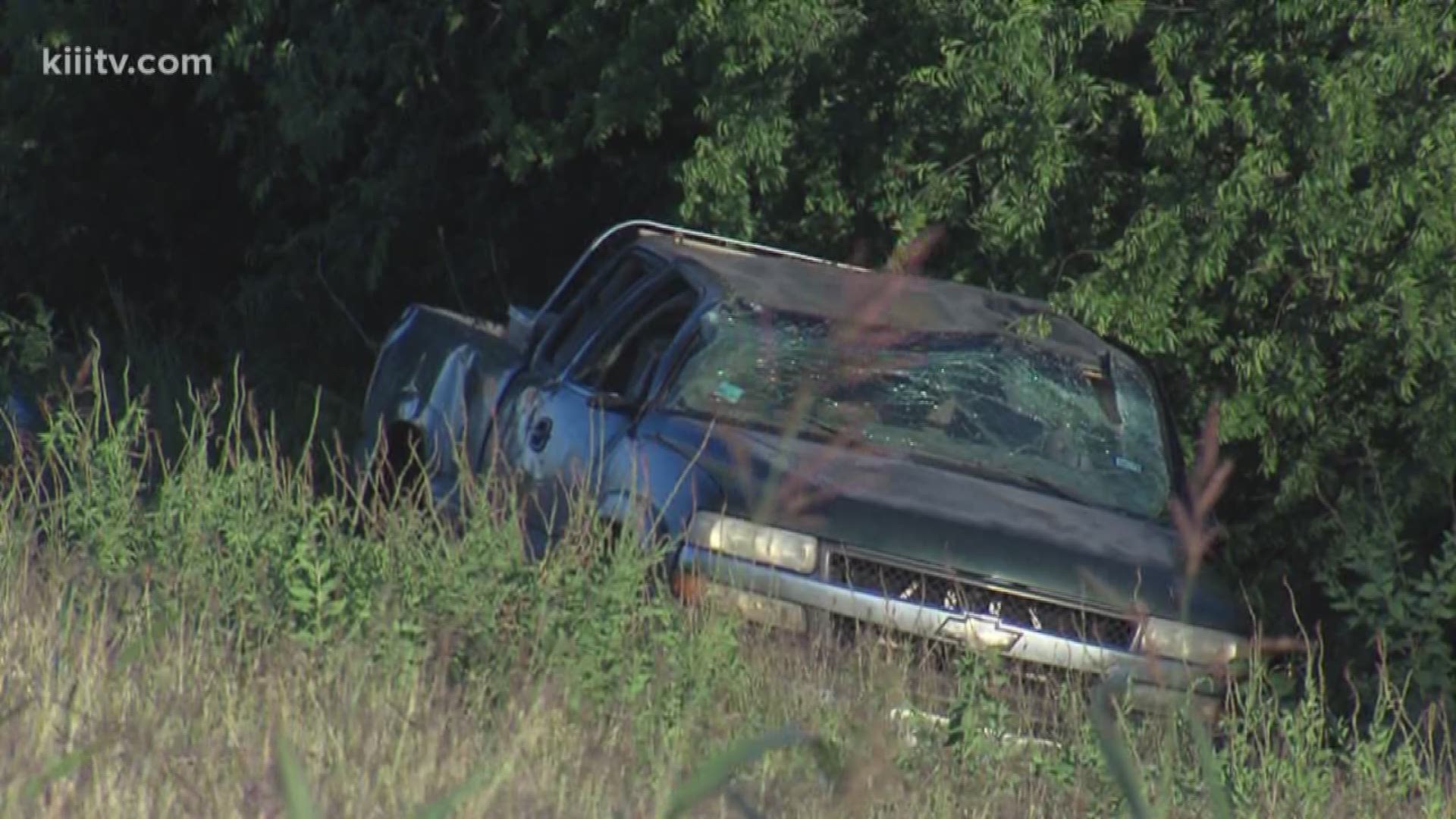 Police said a car cut off a pickup which caused the driver to lose control, spin and go into the embankment.