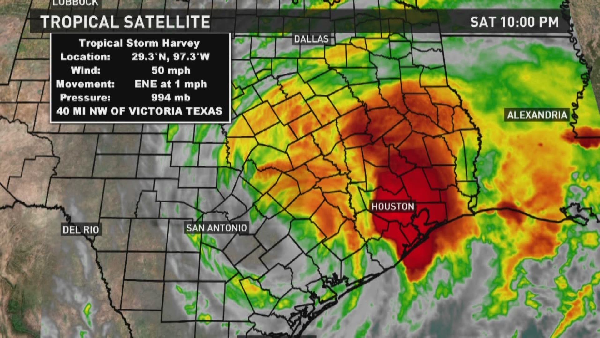 Harvey weakens to a tropical storm.