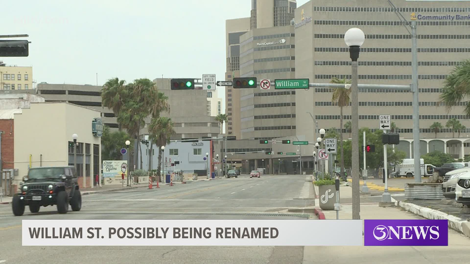 Early next week, Corpus Christi city leaders will be looking at renaming William Street to Lomax Street.