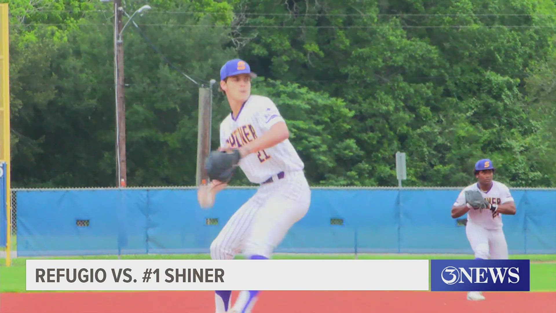 Shiner's Ryan Peterson had 10 strikeouts in the perfect game, a 10-0 five-inning win over Refugio in the area round (highlights courtesy KAVU-TV).
