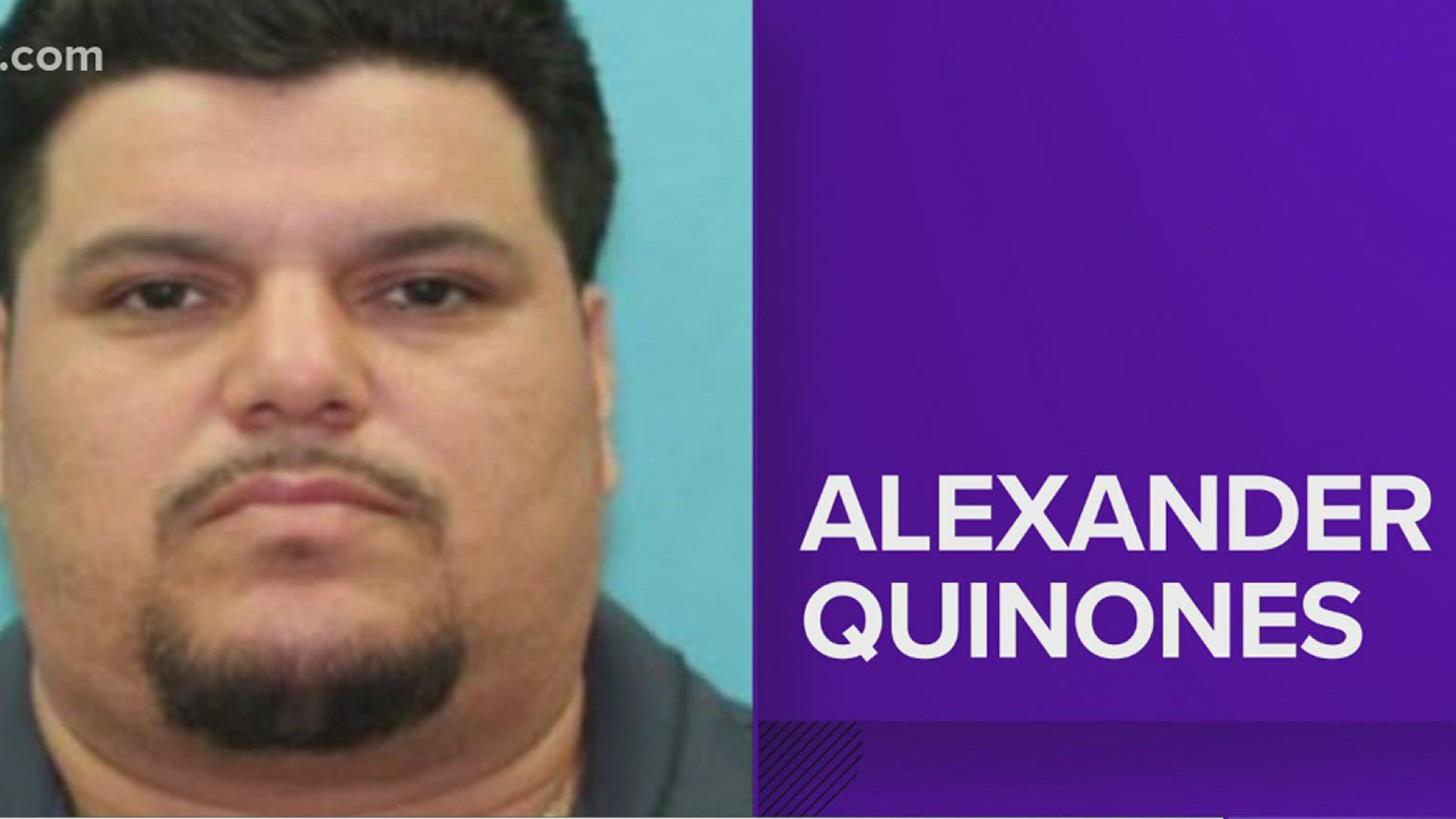 Alexander Quinones is described as a 36-year-old man who stands at about 6 feet tall and weighs around 238 pounds, with black hair and brown eyes.