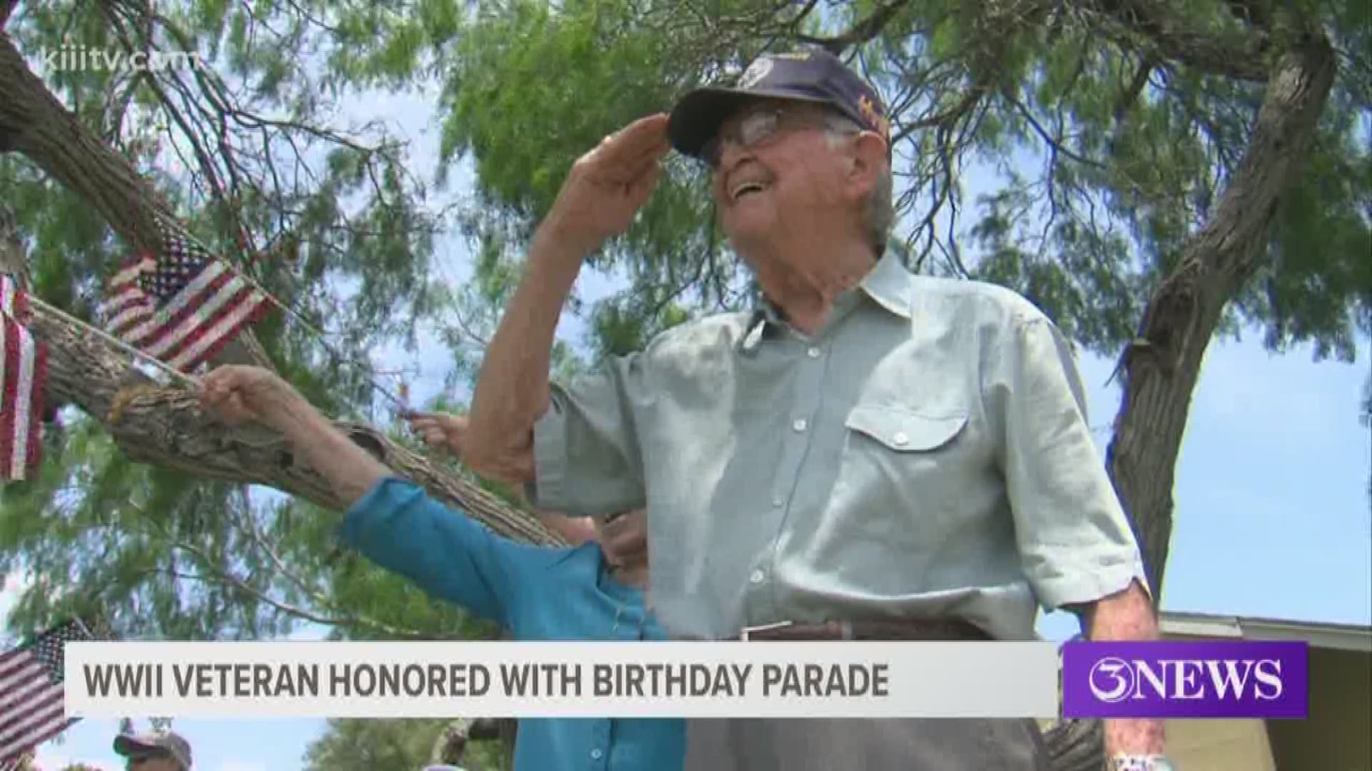 The USS Lexington Museum organized a parade for retired Navy Captain Bob Patterson's 99 birthday.