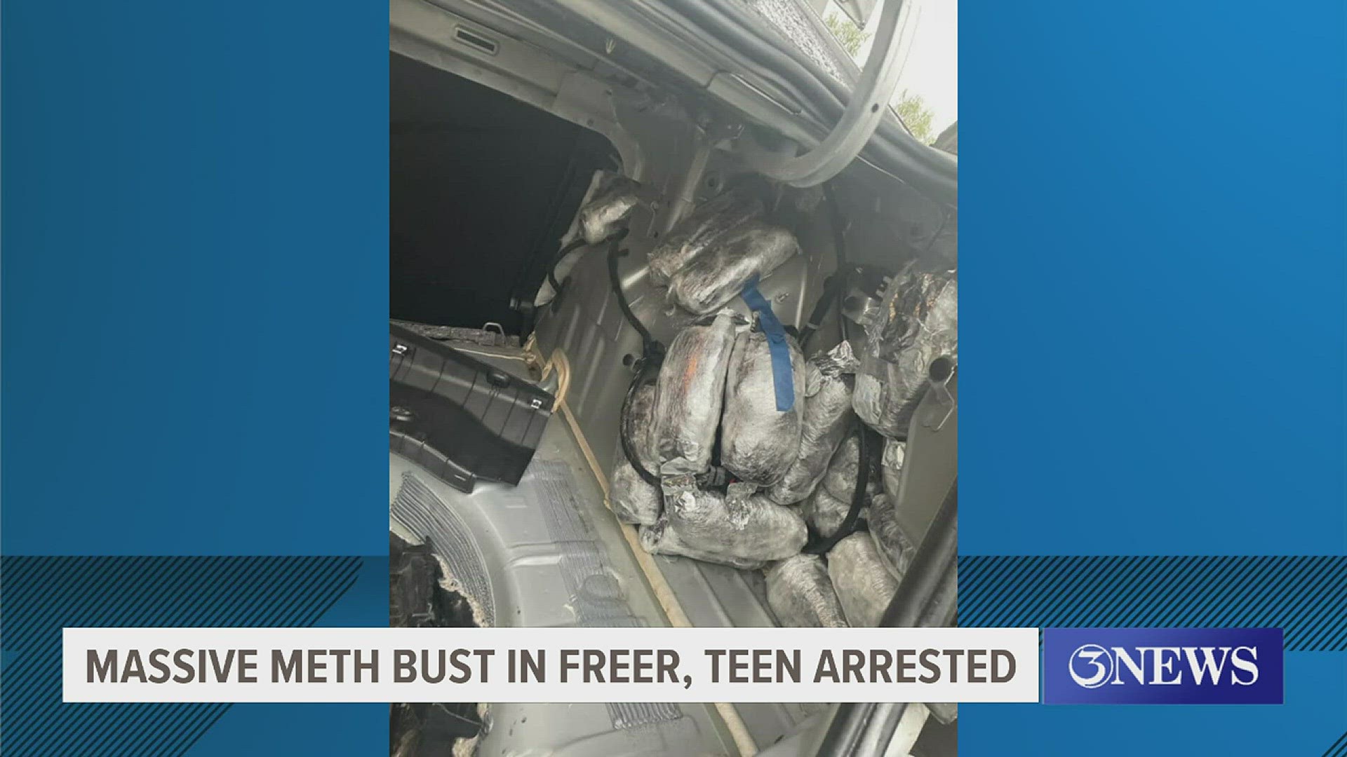 The truck concealed 103 bundles of crystal meth that weighed about 111 pounds and had a street value of over $3.5 million.