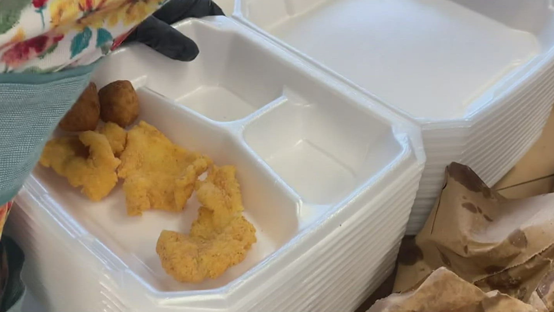 The plates sold had all the goods, including fried fish, hush puppies, cole slaw and cookies for dessert.