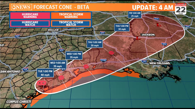 Tropical Storm Beta Track And Forecast Models Kiiitv Com