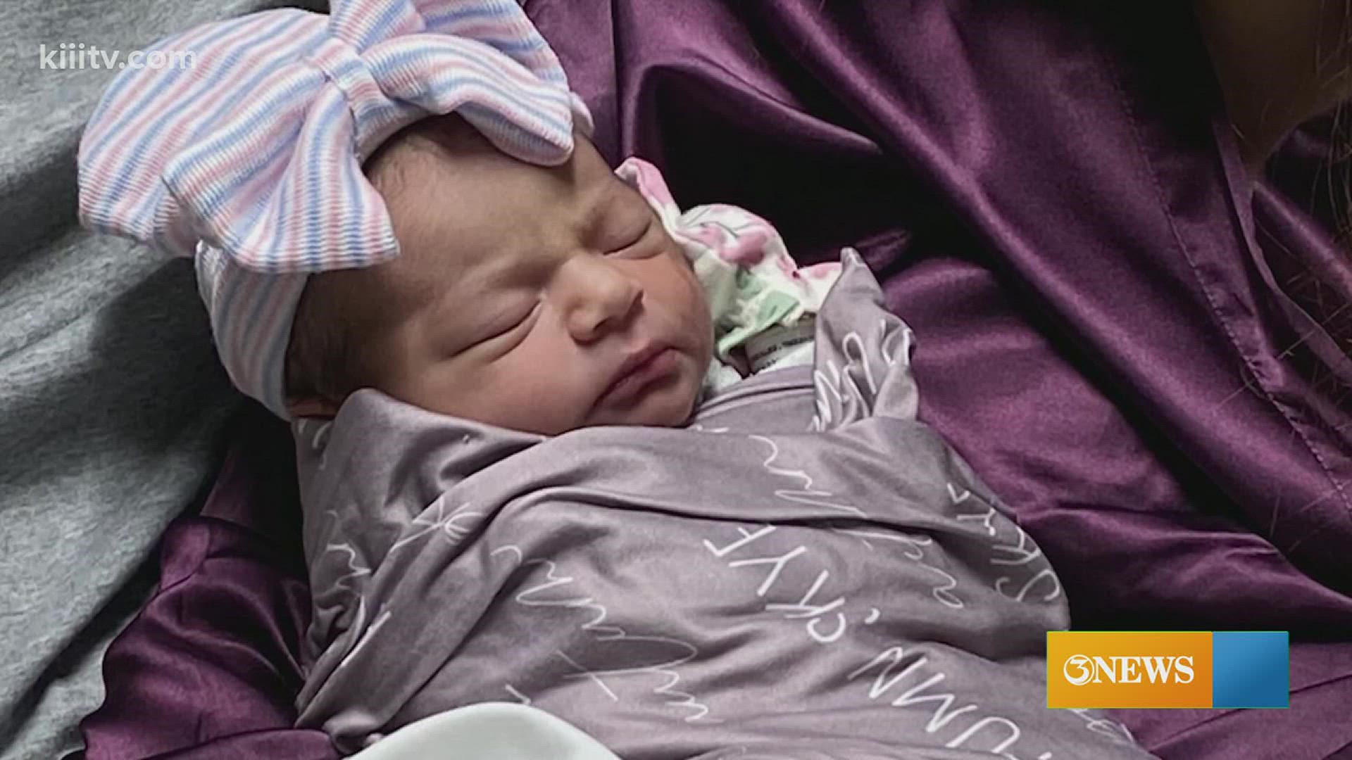 Born early Saturday morning, she's the first newborn of Corpus Christi.