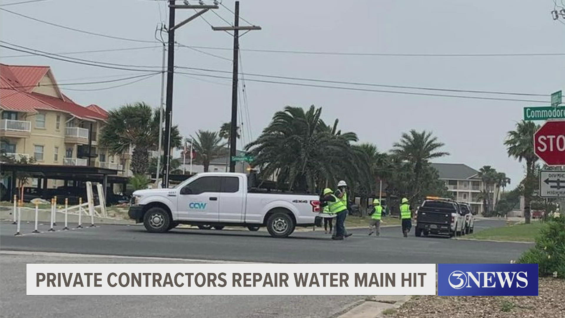 The independent contractors were able to repair the water line by Tuesday evening as planned.