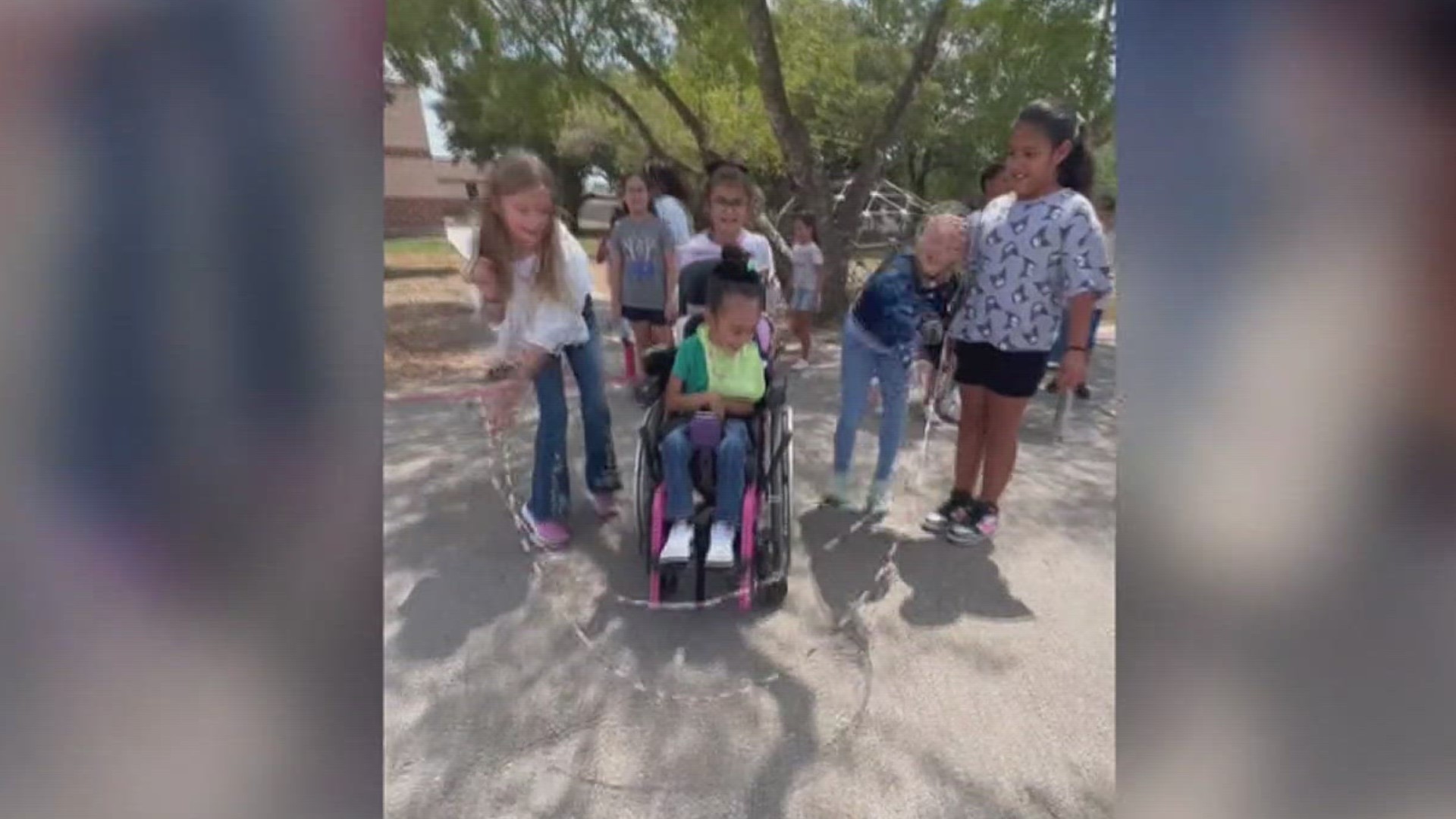 A rare genetic disorder left Bryleigh Silvas unable to play like other 8-year-old girls, but her classmates find ways to make sure she has fun, too.