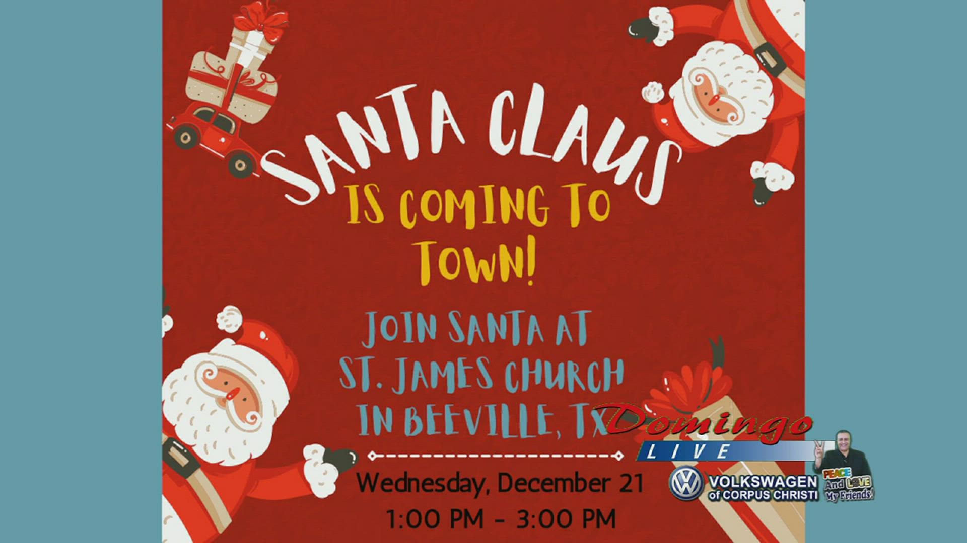 Susana Morón with St. James Church in Beeville joined us live to invite the public to Beeville's "Santa Claus is Coming to Town" event on Dec. 21.