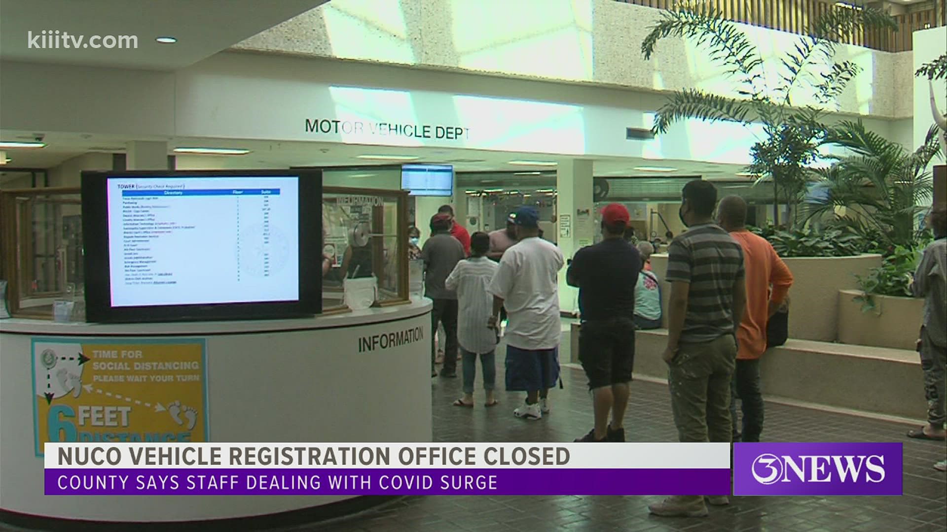 Vehicle registration office closes at Nueces County Courthouse 