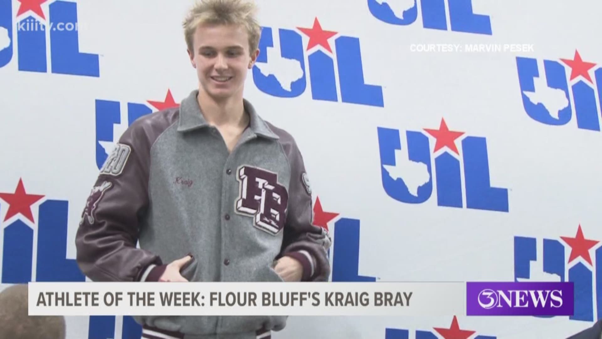 Flour Bluff's gold medal winning swimmer Kraig Bray is our 3News Athlete of the Week!