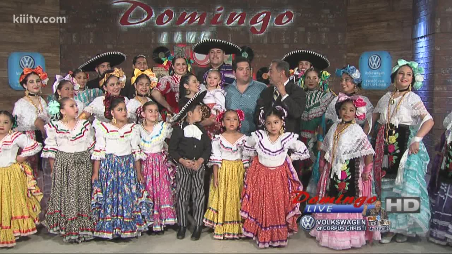 Rudy Trevino And Barbi Leo interviewing the talented dancers from Alcorta's Folklorico on Domingo Live!