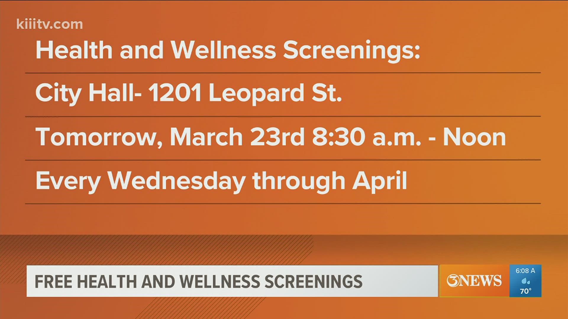 Screenings will be held every Wednesday morning at City Hall.