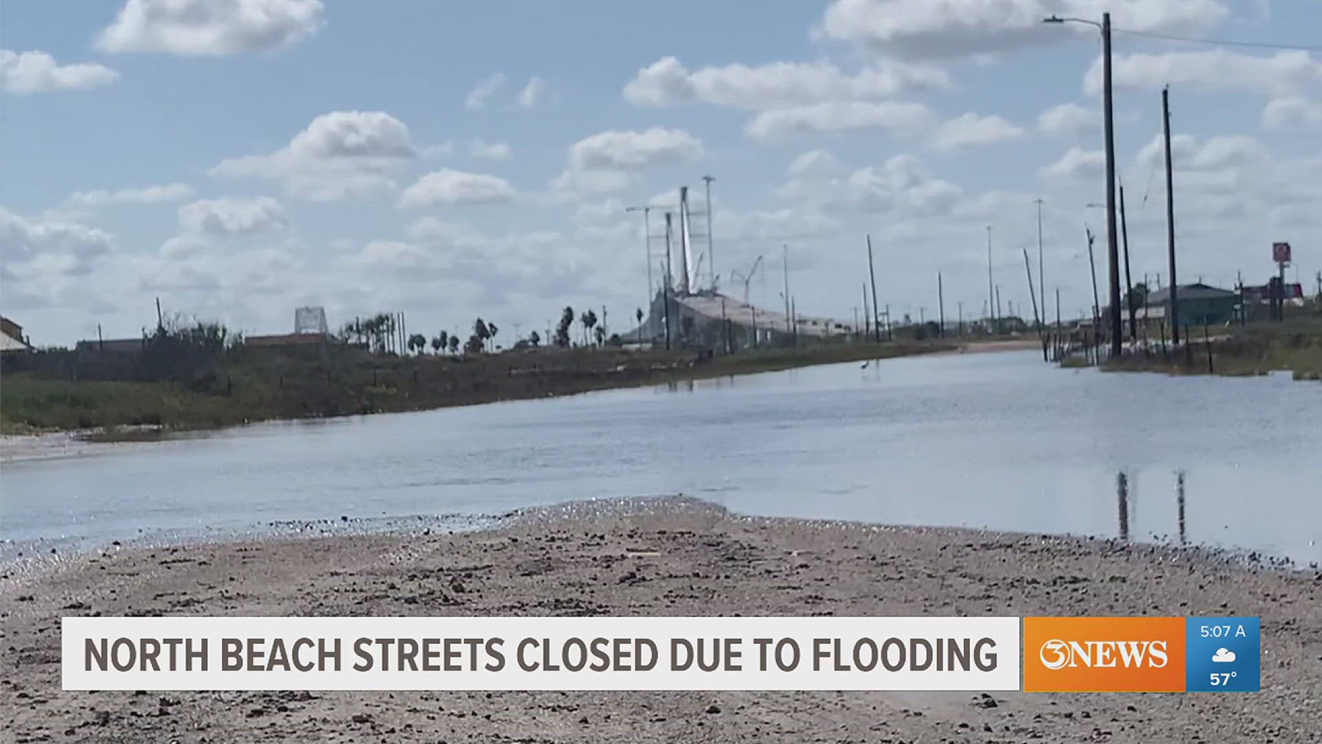 Several streets are closed on North Beach.