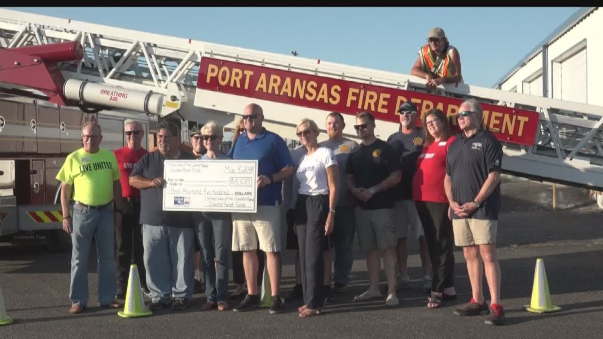 The Port Aransas Volunteer Fire Department is back on their feet Wednesday thanks to a  $15,000 check from the United Way of the Coastal Bend.
