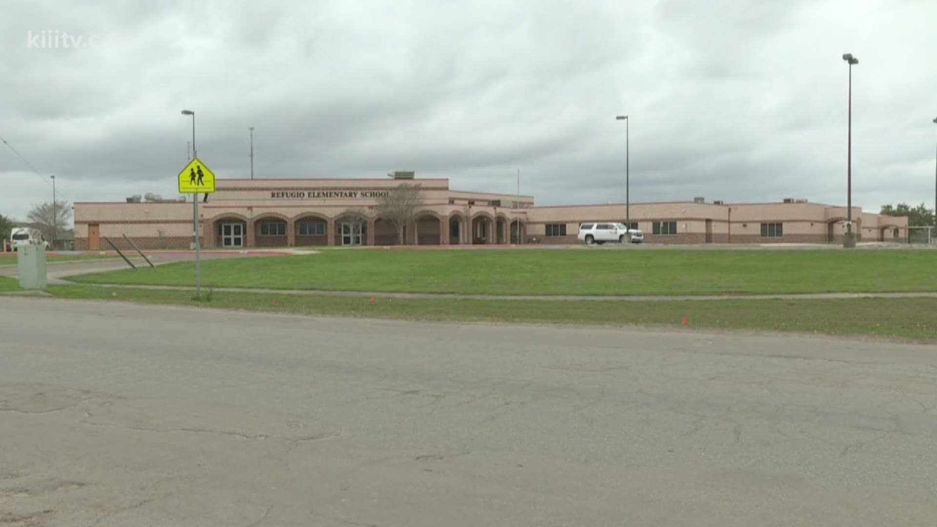 Students at Refugio Elementary School have been relocated to a former Catholic school as maintenance crews continue to clean up their current school building.