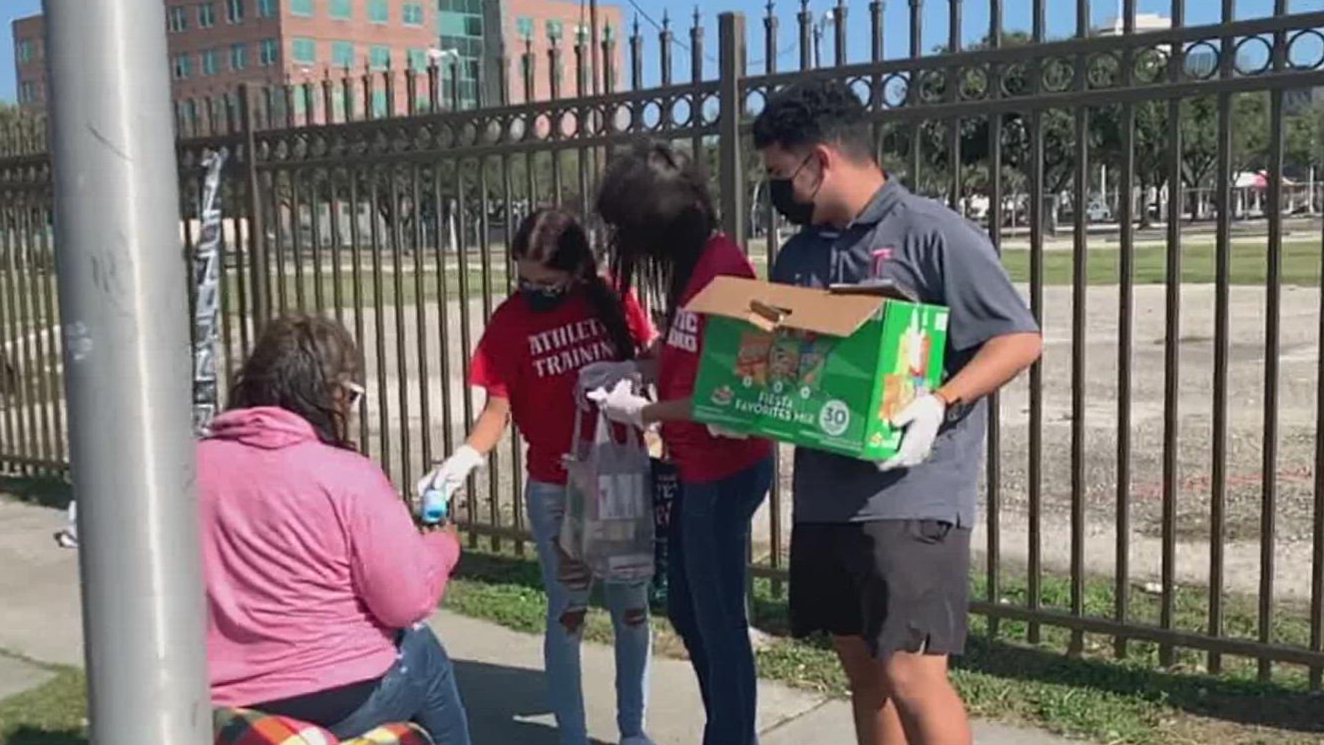 Dayana Carrasco, a junior at Ray High School, got some of her classmates together to collect some food and supply packs for the homeless population in the area.