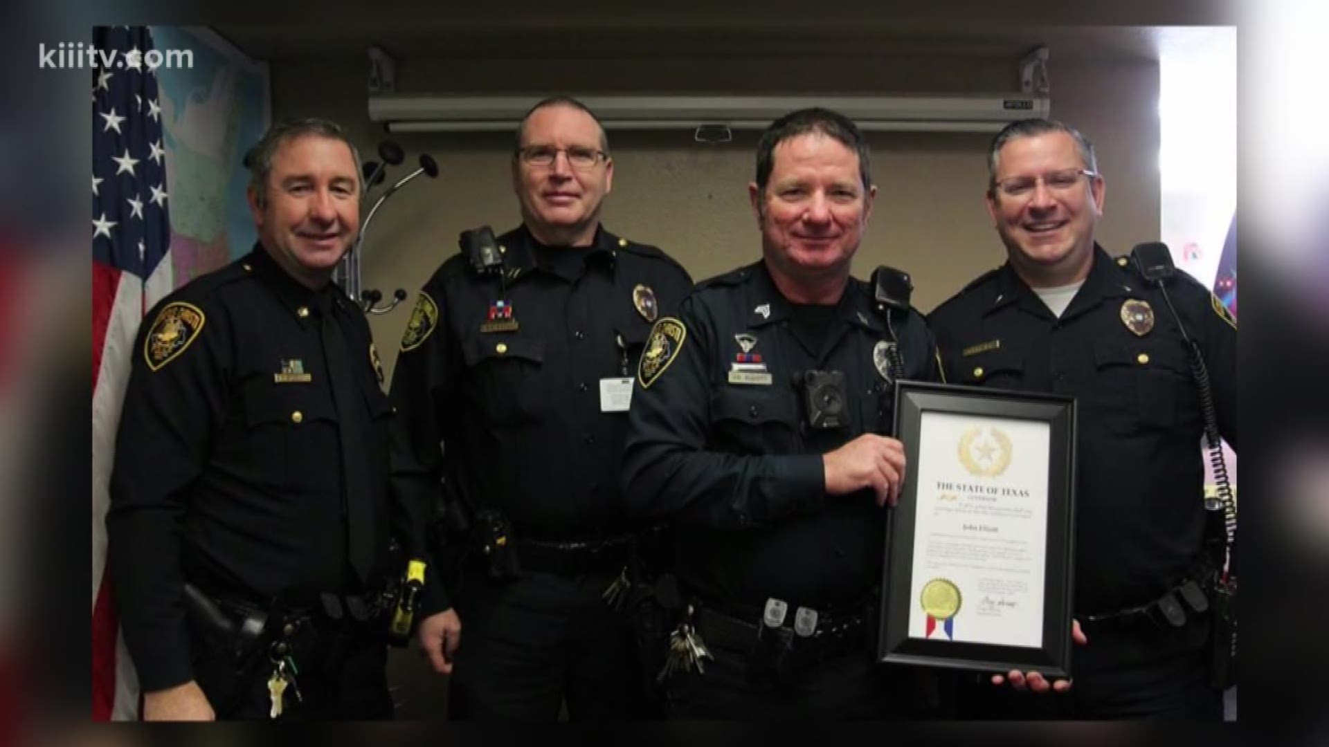 A couple of Corpus Christi officers were recognized Tuesday for their years of service with the Corpus Christi Police Department.