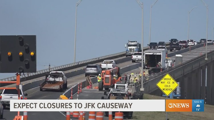 Expect JFK Causeway closures overnight Monday, Tuesday