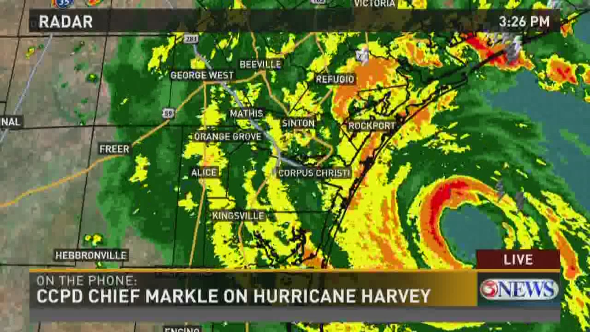 The Corpus Christi Police Chief gives an update on the situation ahead of Hurricane Harvey making landfall. (8/25 3:15 p.m.) 