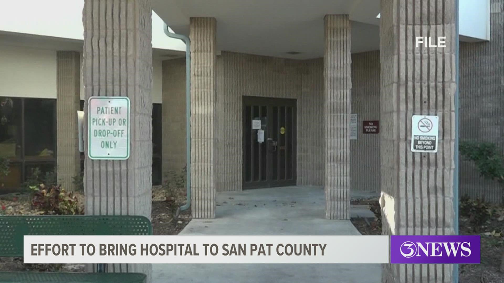 Right now, if someone in San Pat has an emergency, they are taken by ambulance to a hospital outside of the County, most likely Corpus Christi.