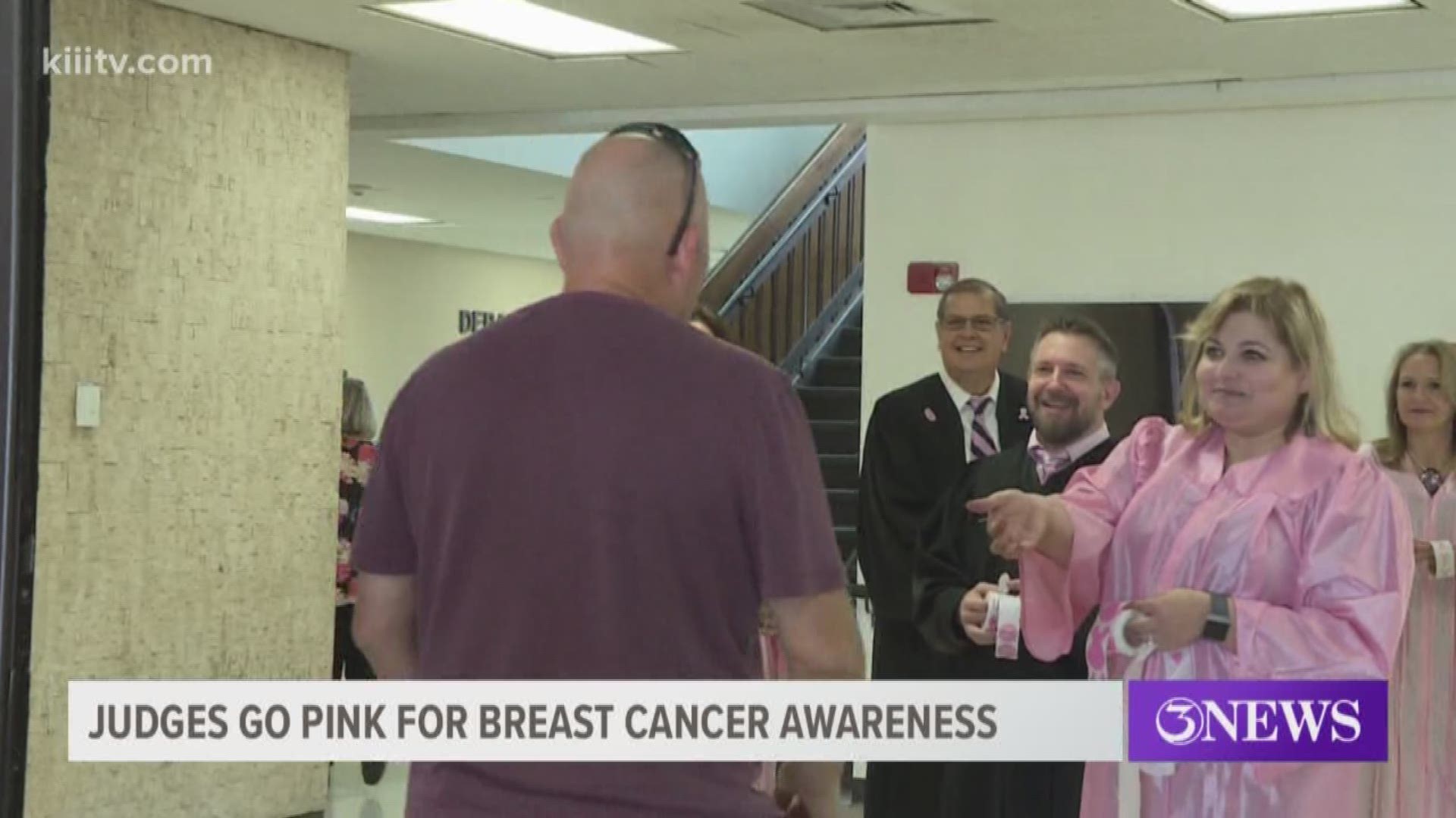 The Nueces County Courthouse is getting into the spirit and doing their part to raise awareness for breast cancer this month.