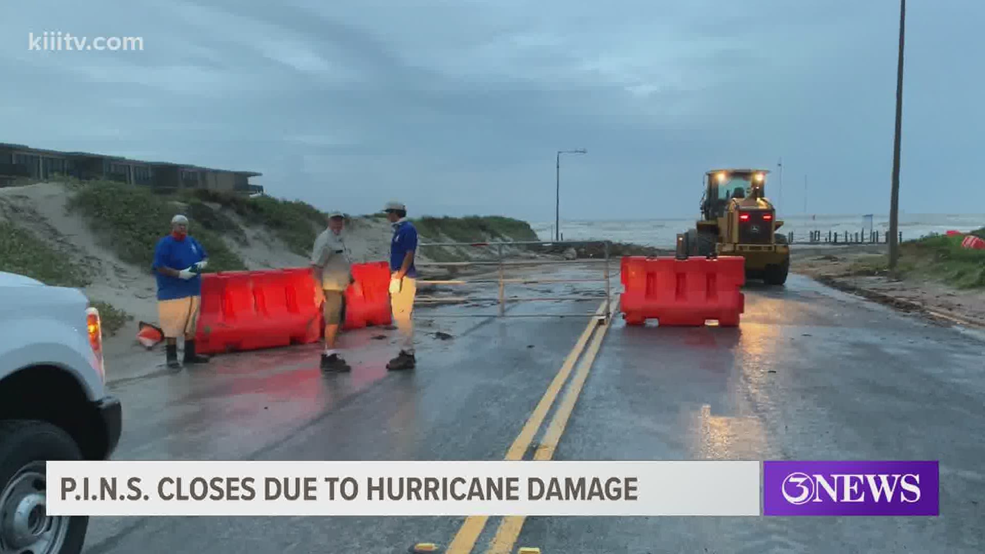 Damage is on the Laguna and Gulf sides of the island.