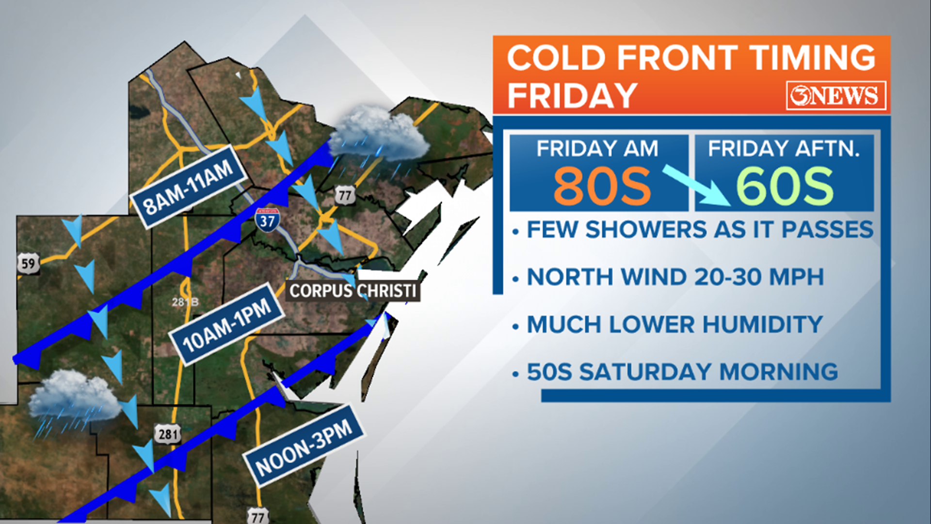 WEATHER BLOG: Friday's cold front will bring a taste of Fall to South ...