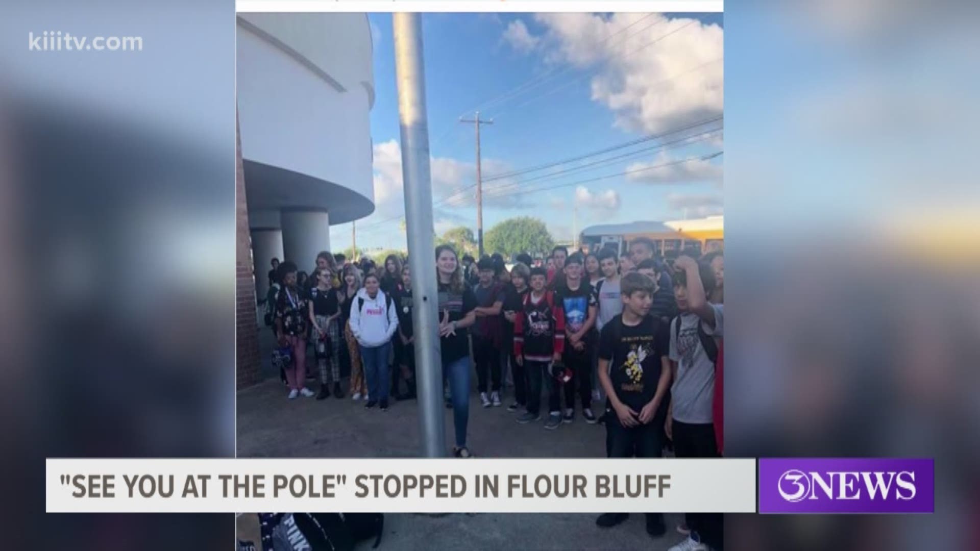 The Flour Bluff High School principal issued a response to students and parents after a campus administrator disrupted a See You at the Pole event Wednesday morning.