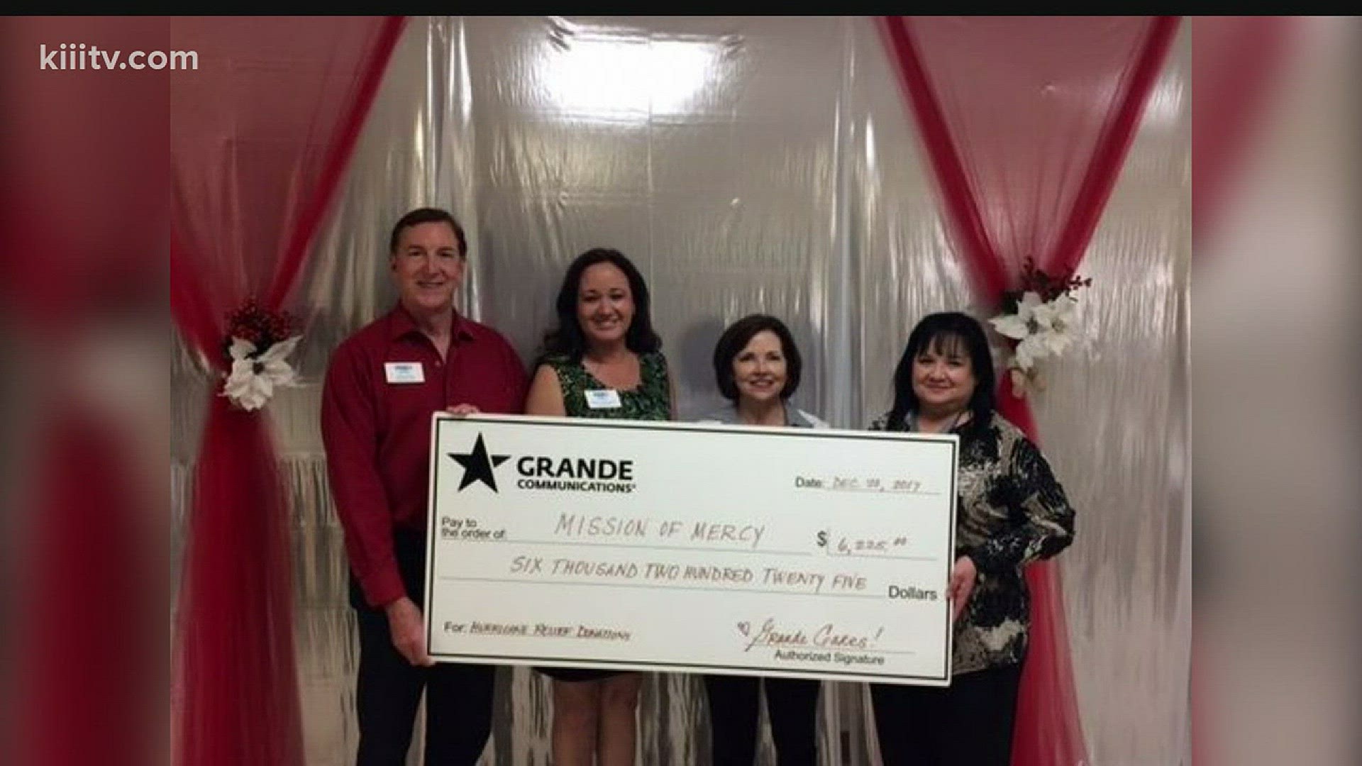 Grande Communications made a donation of over $6,000 to local non-profits to help victims of Hurricane Harvey.