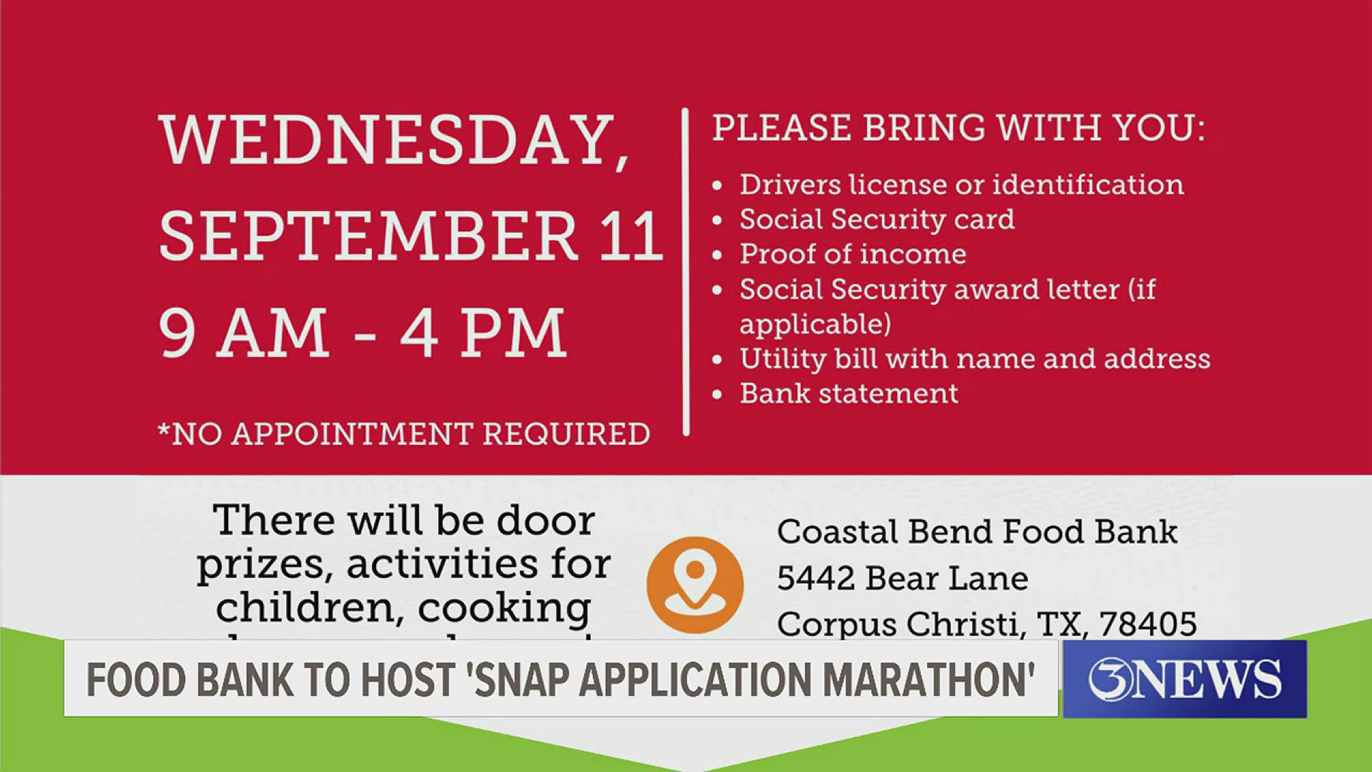 The Coastal Bend Food Bank is hoping to not only get folks registered for snap but also spread the word that qualifying for 'Snap' isn't as difficult as you think.