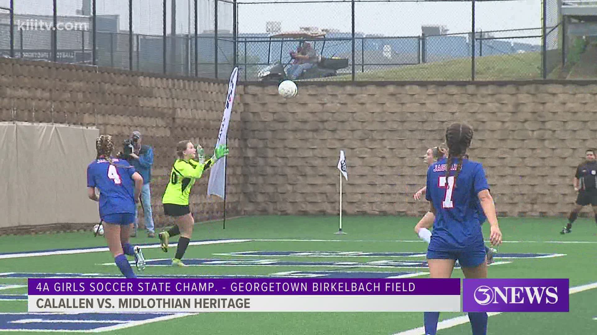 The Midlothian Heritage Jaguars scored four goals in the first 17 minutes to put it away early.