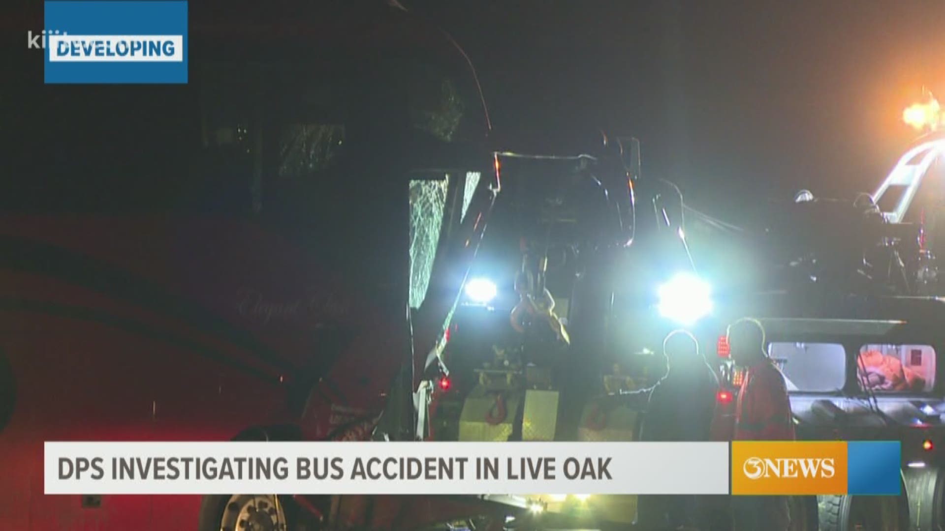 Two people were taken to the hospital following an accident involving a charter bus out of Mexico.