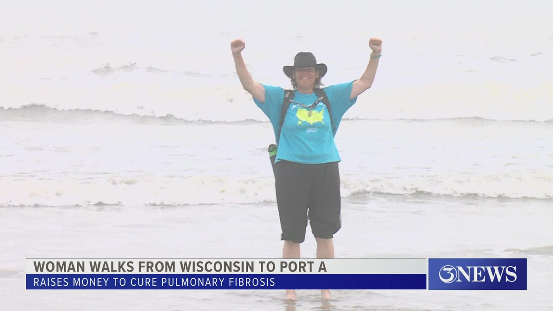 Mary Hesch walked more than 1,400 miles to help raise money to cure pulmonary fibrosis.