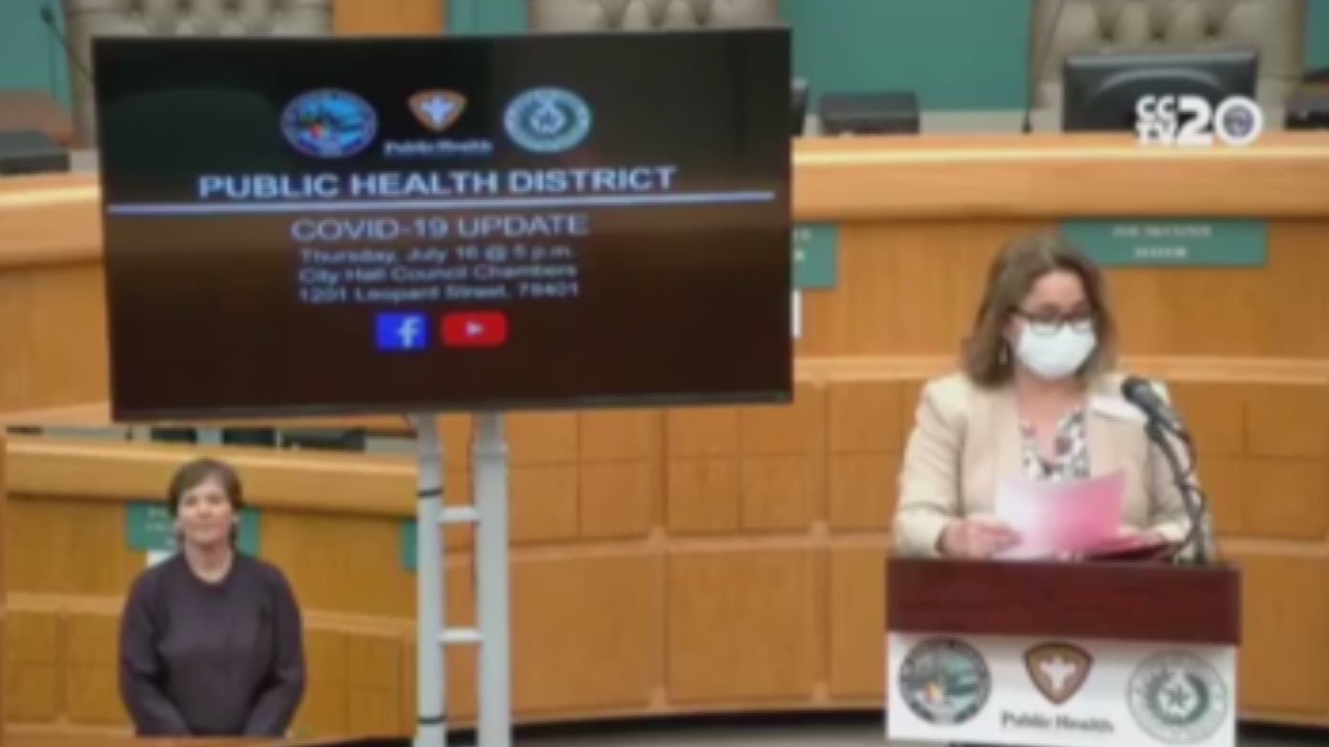 Health Director Annette Rodriguez read a letter from the perspective of COVID-19.