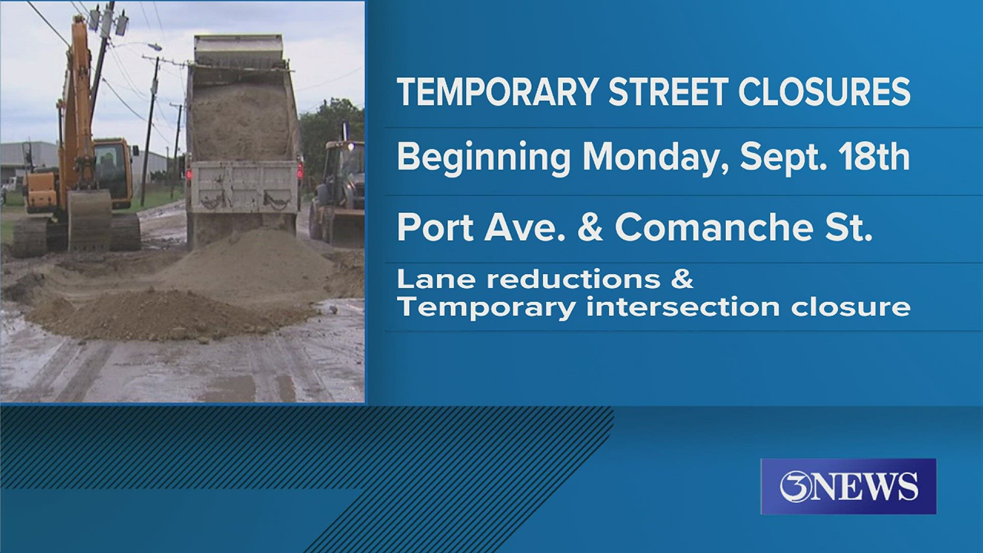 Wastewater and manhole work will be done in the area, causing the lane reductions.
