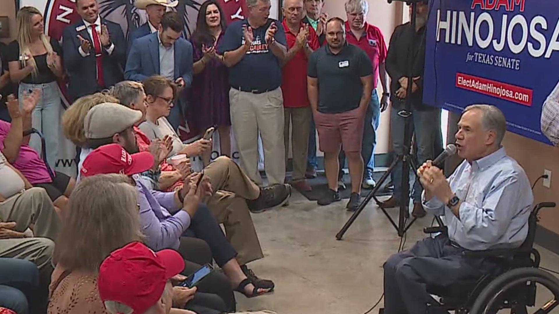 This is Abbott's third visit to the Coastal Bend in just the past few weeks.