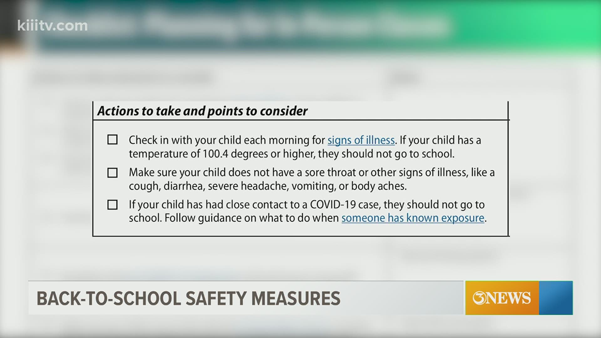 The CDC shares guidance for parents through a check list to ensure your child's safety as they return to the classroom.