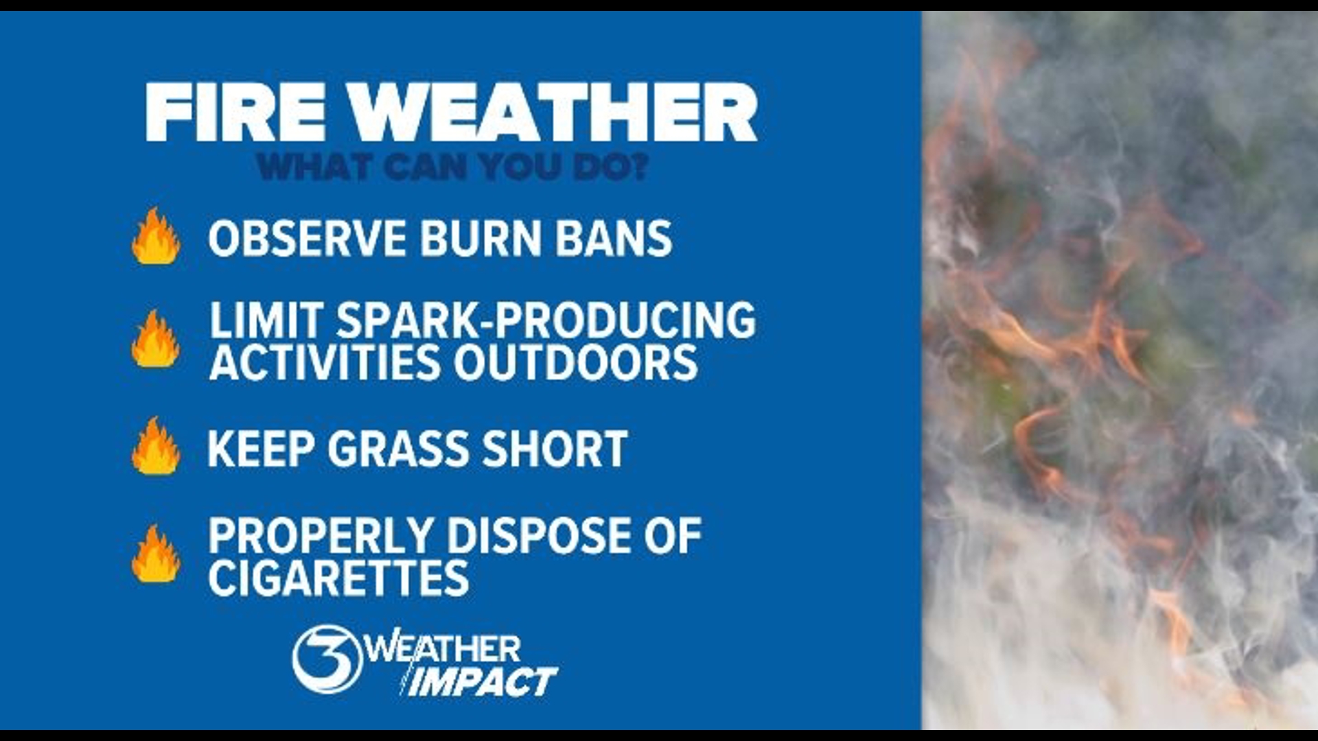 WEATHER IMPACT ALERT: Fire danger increases ahead of Saturday night ...